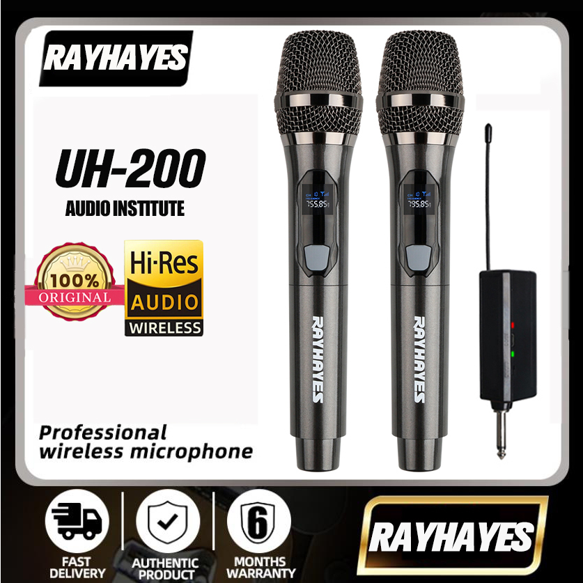 RAYHAYES wireless microphone UHF dual wireless microphone with receiver