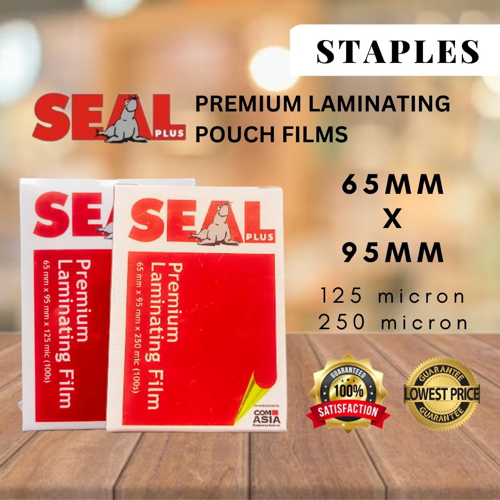 Seal Plus Premium Laminating Pouch Films, 65 x 95 mm, 125 & 250 microns