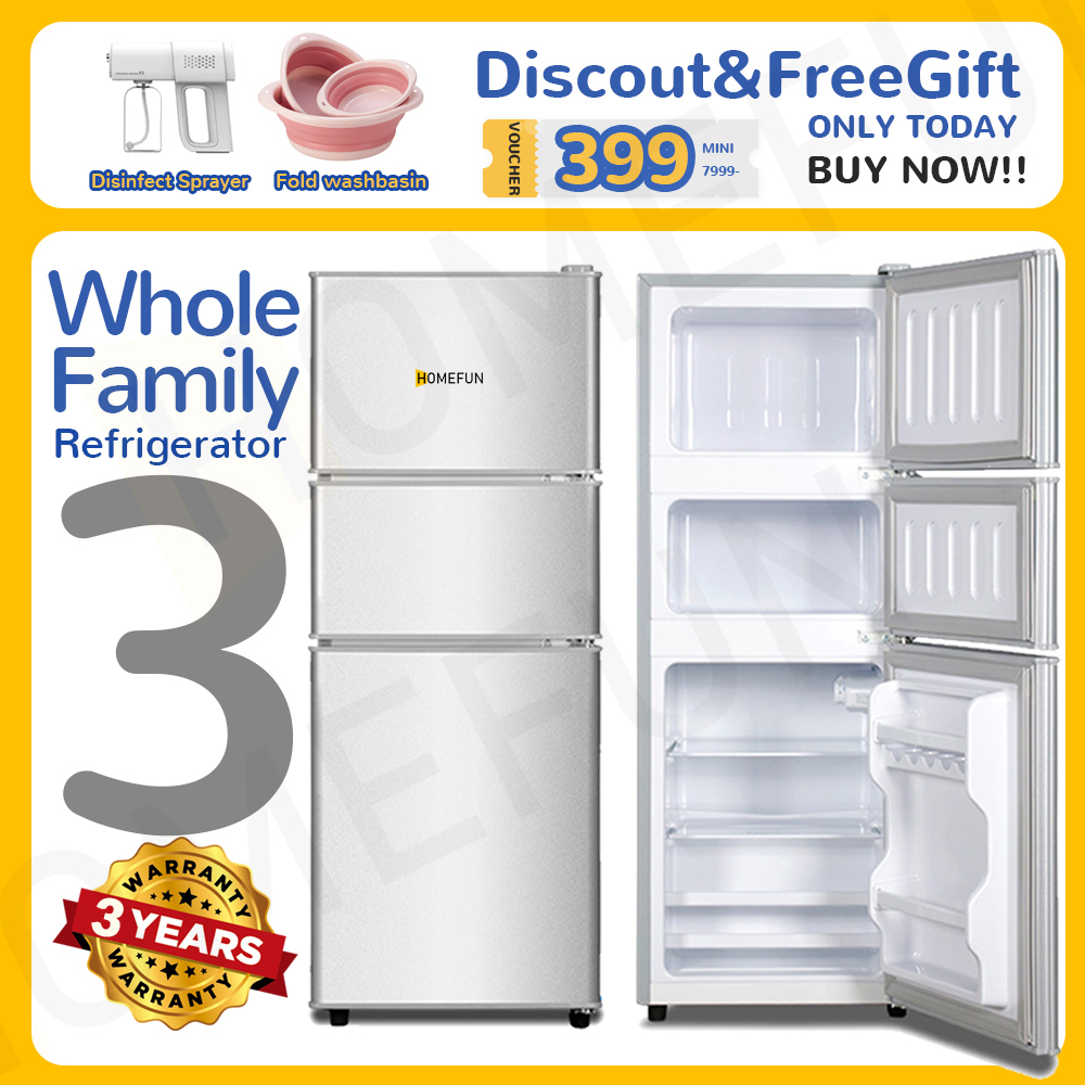 HOMEFUN Mini Refrigerator With Freezer 158L For Room Frost Fridge Save