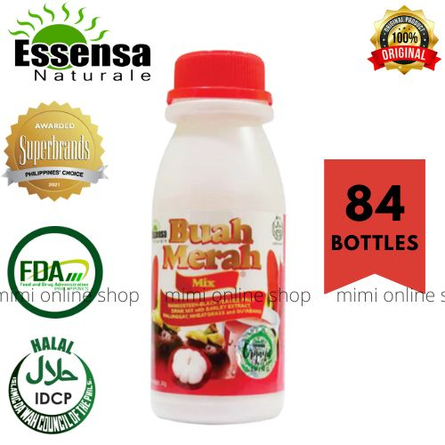100 Authentic BUAH MERAH MIX Essensa Naturale Original Powder Juice Drink (1 box // 84 bottles