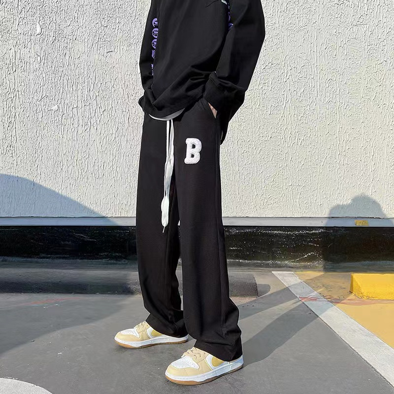 MX slocks pants loose straight cut pants Korean sweatpant wide leg ...