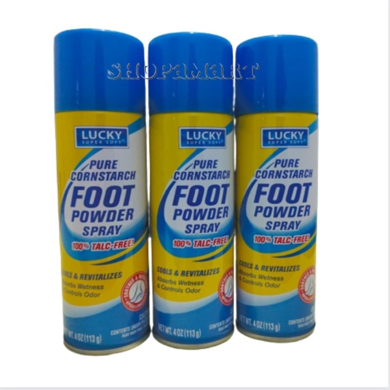 Lucky Pure Cornstarch Foot Powder Spray 100 Talc Free 113g Shopee