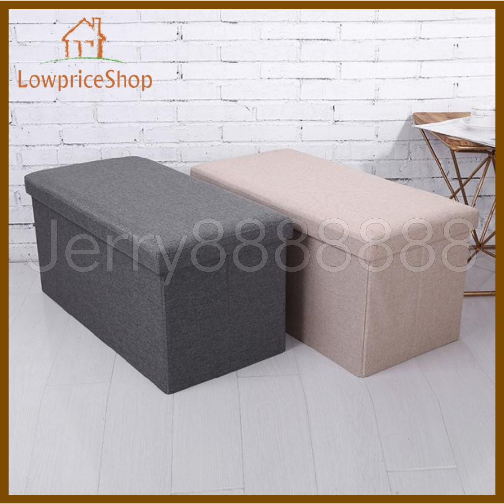jerry88888 Collapsible Storage Ottoman Bench Stool Box Footrest Linen ...