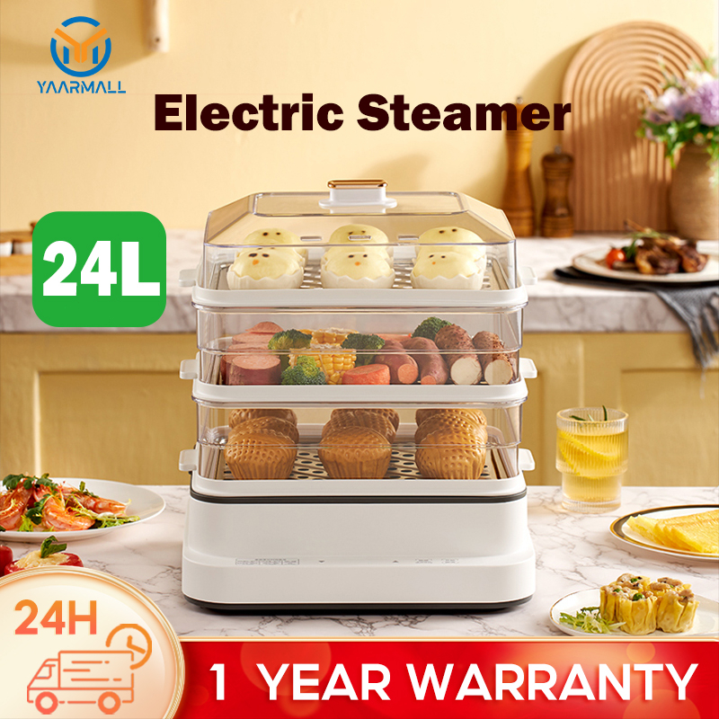 Siomai Steamer 3 Layers Electric Steamer Touch Screen 24L Capacity