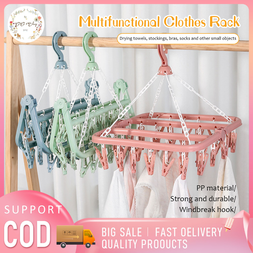 CiCi Foldable 32 Peg Windproof Clothes Hanger Dryer Windproof Hanger