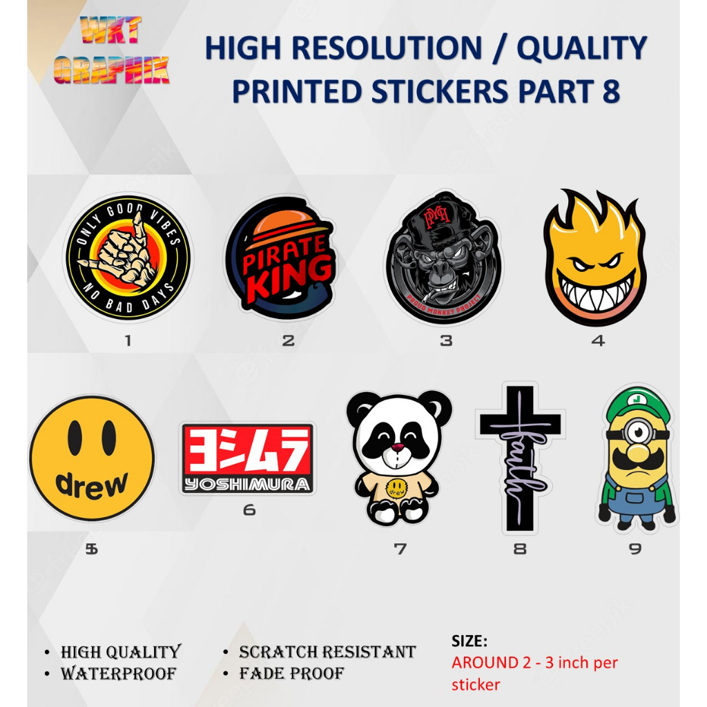 Vinyl Sticker High Resolution / High Quality (Waterproof, Glossy ...