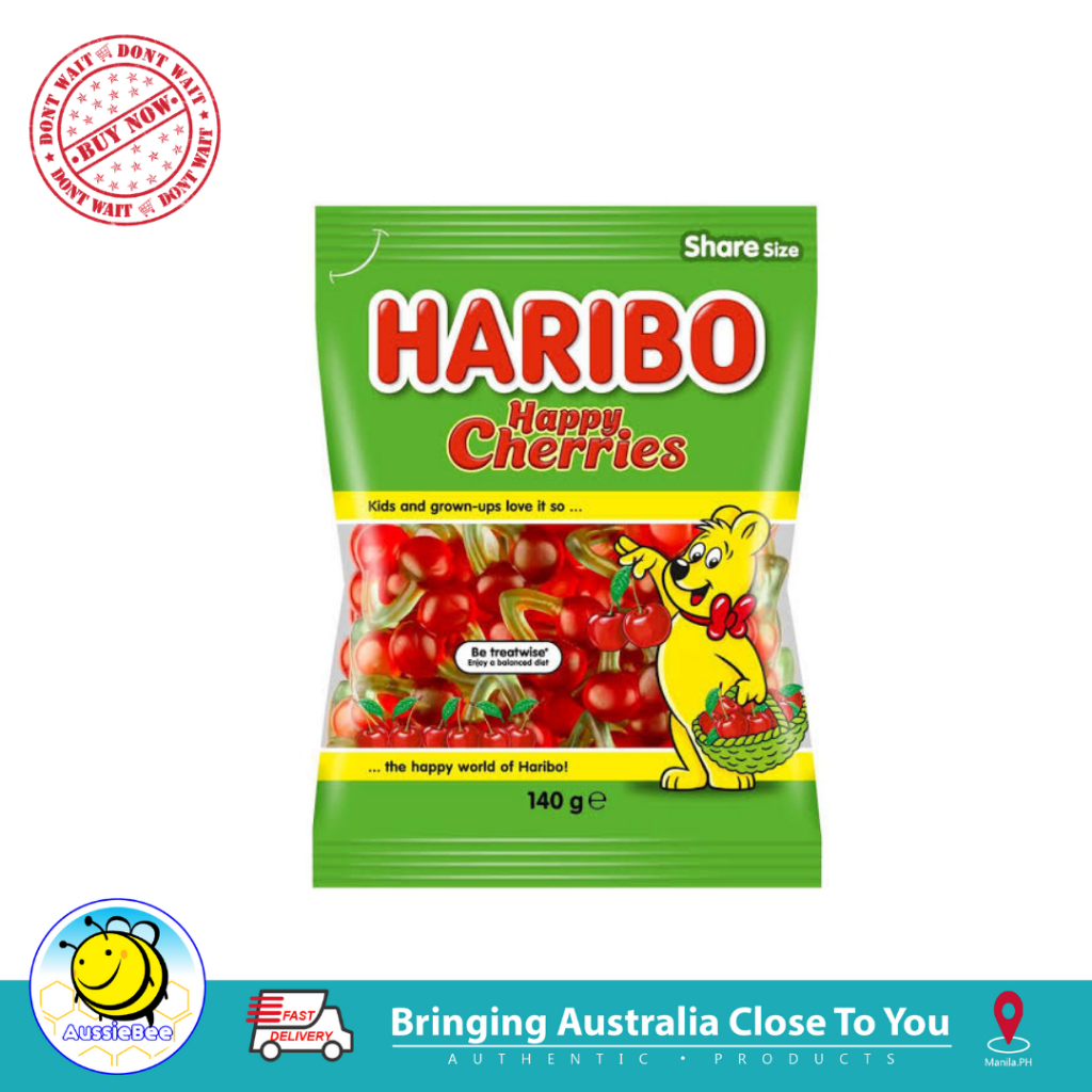 Haribo Happy Cherries Gummies Bag 140g (End of Oct 2024) | Shopee ...