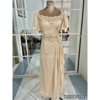 Shop cream gown for ninang for Sale on Shopee Philippines