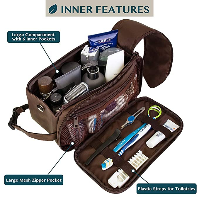 PAVILIA Toiletry Bag for Men, Travel Toiletries Bag Waterresistant