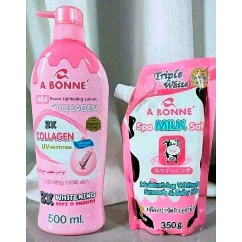 500ML ABONNE MILK POWER LIGHTENING LOTION + COLLAGEN / SPA MILK