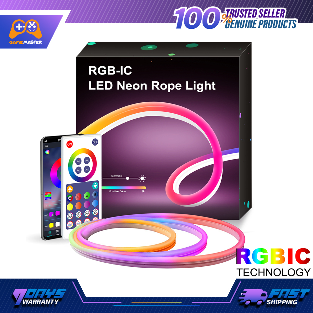 RGB Neon Light Rope Lights with Music Sync LED Strip Lights for Bedroom ...