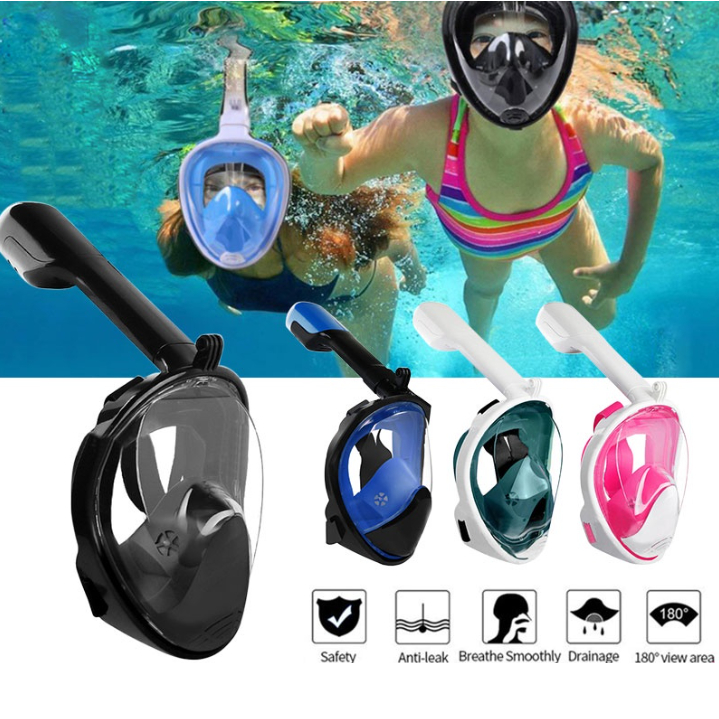 Full Face Snorkeling Set Anti Leak Easy Breathing Snorkel Diving Mask ...