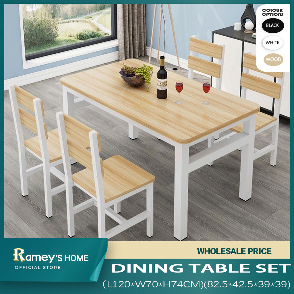 RAMEY Dining Table Set With 4 Chair For Living Room Or Restaurant(1+4) Shopee Philippines
