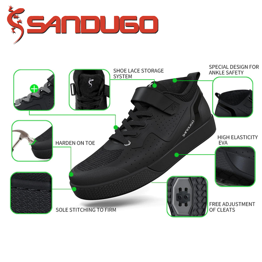 SANDUGO FREERIDER Cycling Shoes Bike MTB Downhill Uphill Indoor Compatible with SPD and Flat Pedal Shopee Philippines