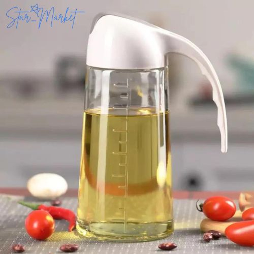 STAR-Portable Kitchen Glass 630ml Oil Can & Cruet Bottle Condiment ...