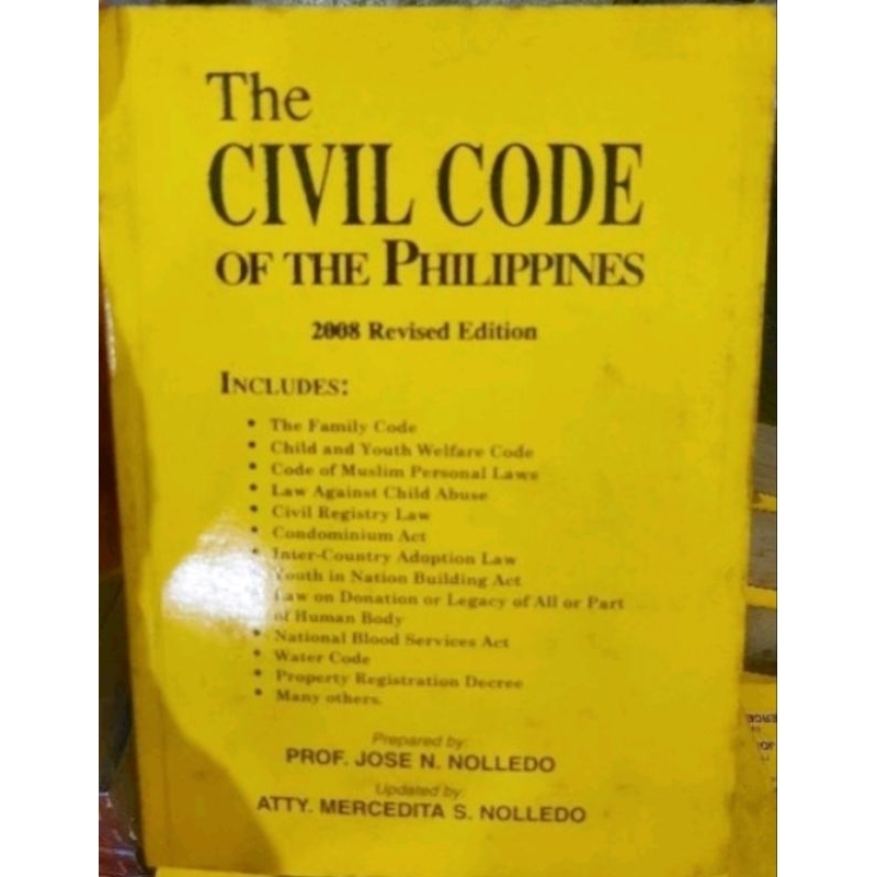 THE CIVIL CODE OF THE PHILIPPINES 2008 EDITION Shopee Philippines