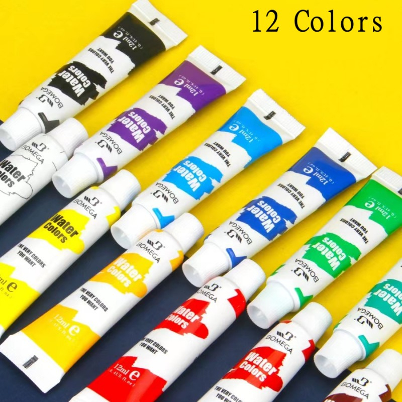 Acrylic/Water/Oil 12 color acrylic paint strips (12x12ml) watercolor