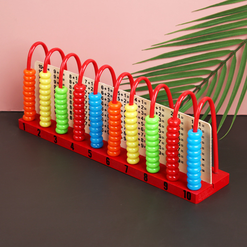Kids 10-Row Toys Beads Abacus Count Frame Teaching Aid Math Educational ...