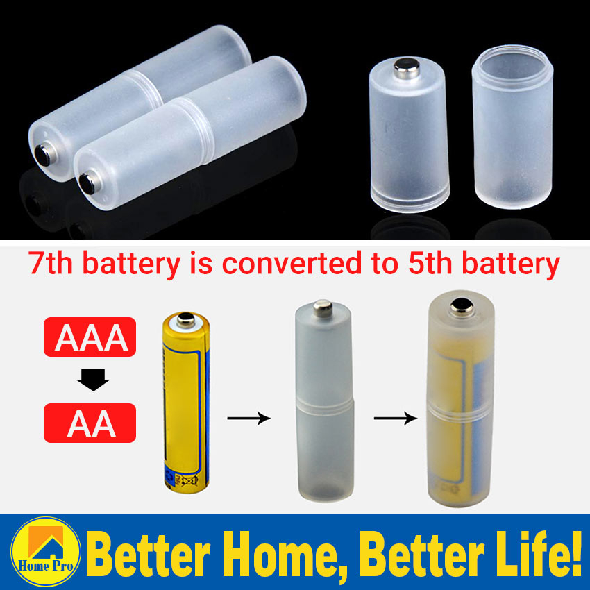 Plastic Aaa To Aa Battery Adapter Converter Portable Li Ion Converter Battery Holder Case