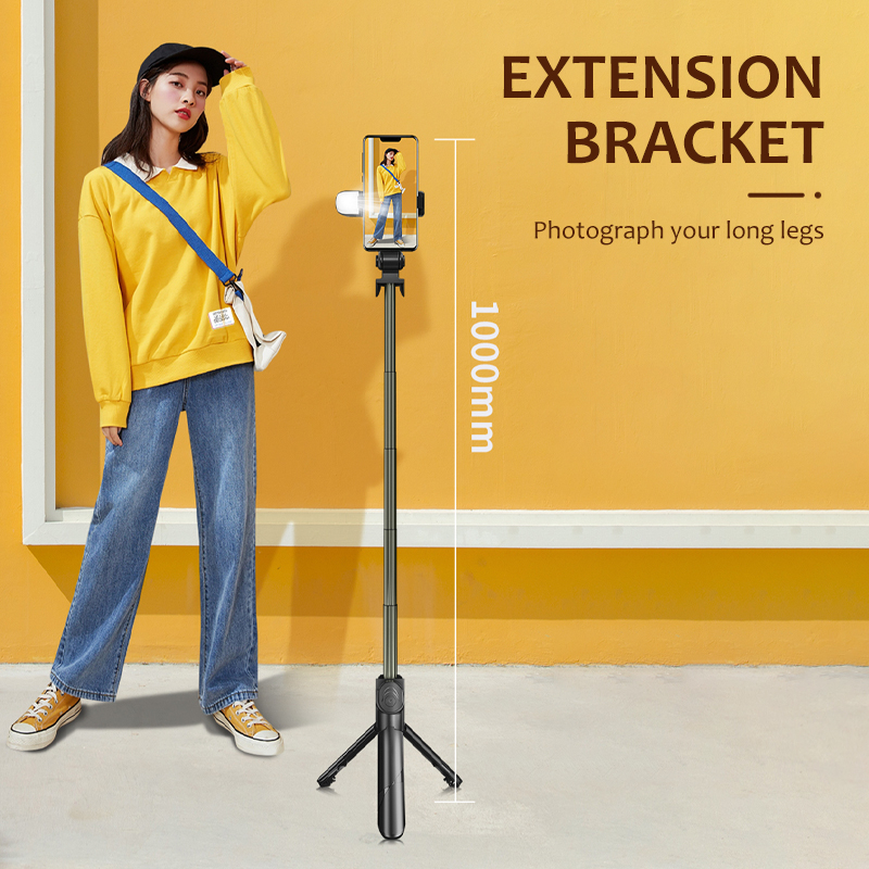 Portable 4 IN 1 Wireless Bluetooth Adjustable Selfie Stick Tripod With