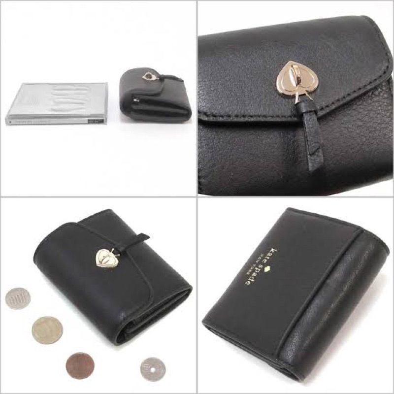 AUTHENTIC/ORIGINAL KateSpade Marti Small Flap Wallet Coin Purse Black ...