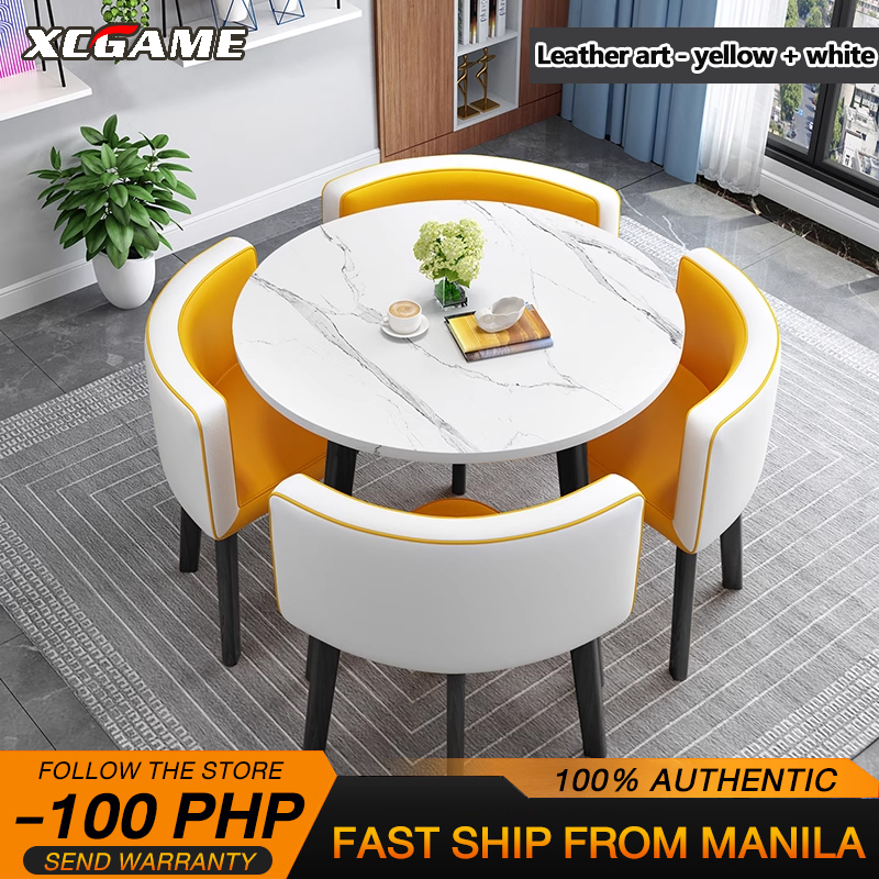XCDiameter 80CM + four stools office leisure small round table