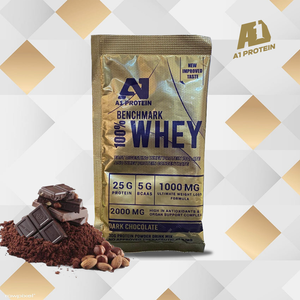 Whey ProteinA1Protein Benchmark 1 sachet Shopee Philippines