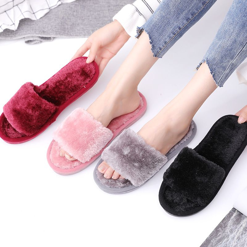 korean style slippers Plush Nonslip Indoor Slipper House Slippers