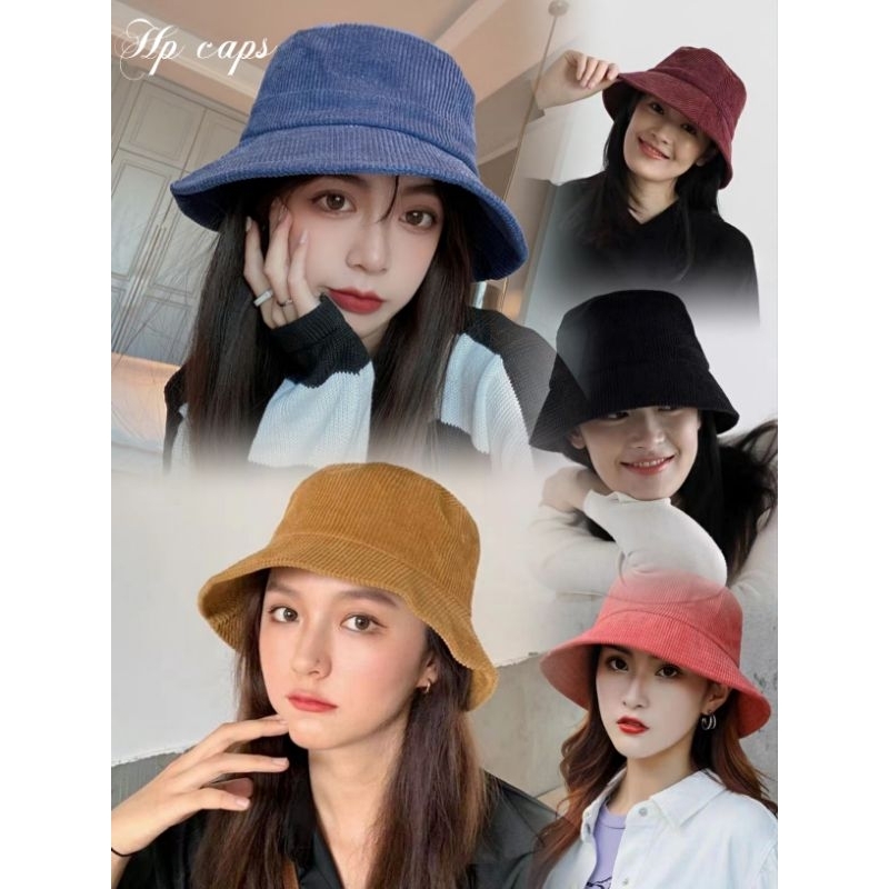 Hp Caps Plain corduroy fabric Korean inspired Bucket Hat fot Unisex ...