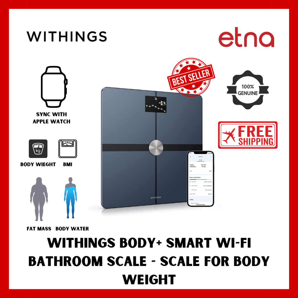 Withings Body+ Smart Wi-Fi bathroom scale - Scale for Body Weight ...