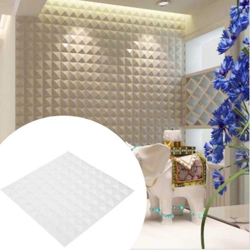 50x50cm (White) PVC Wall PanelsWall Stone Wall Art Decor Plastic Form