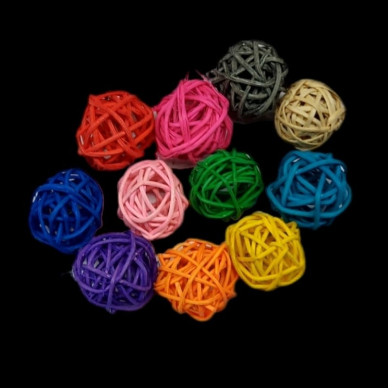 Bird Toys Ball Native Rattan or Plastic With Bell (sold per piece ...