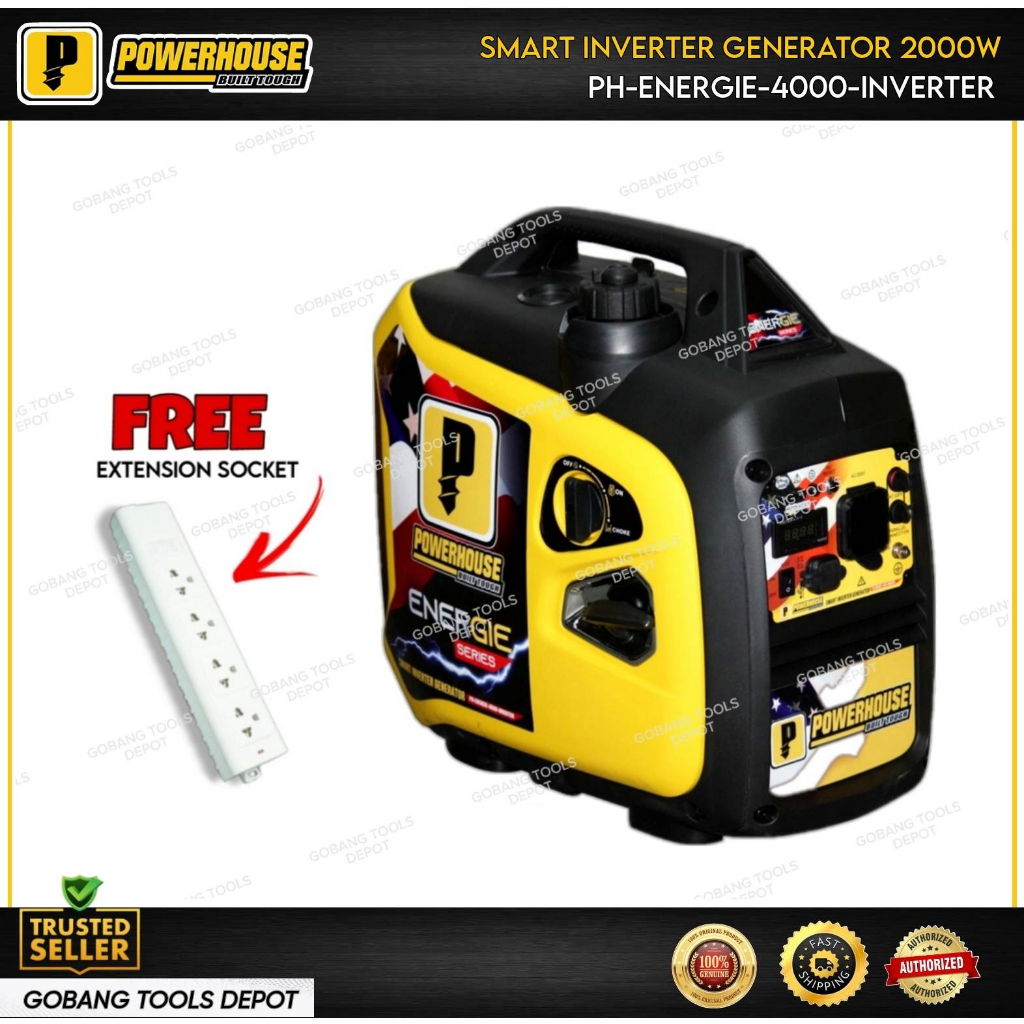 POWERHOUSE 2000W Smart Inverter Gasoline Generator PHENERGIE4000