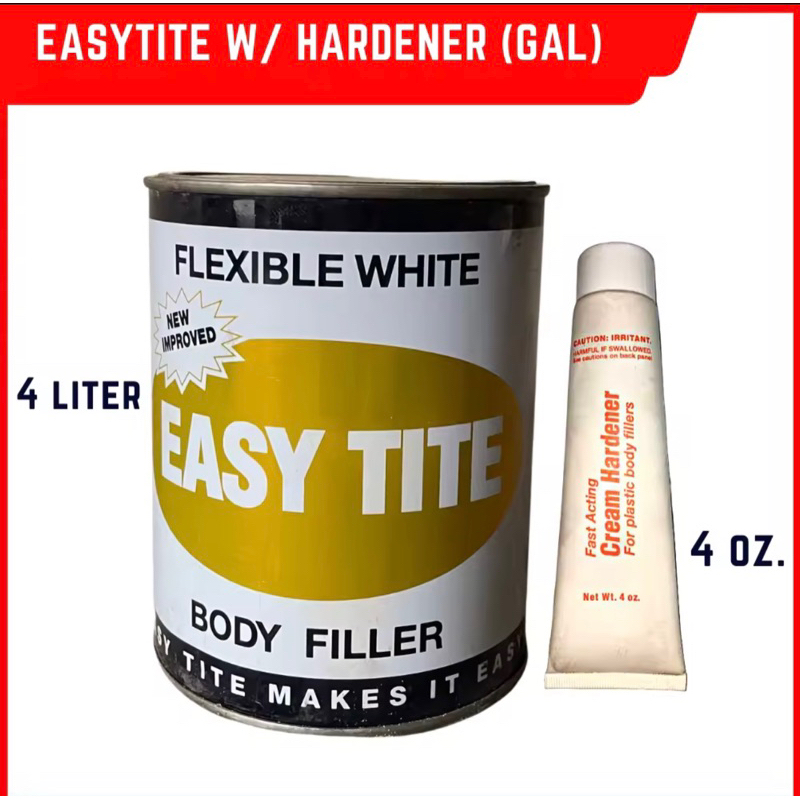 Body Filler Flexible White (4 liter) For repair of wood or concrete