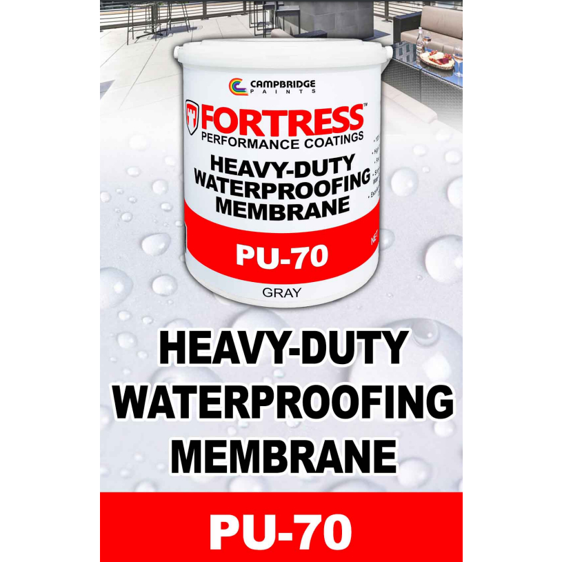 FORTRESS HEAVY DUTY WATERPROOFING PU-70 , PU70 GRAY 4 LITERS Campbridge ...