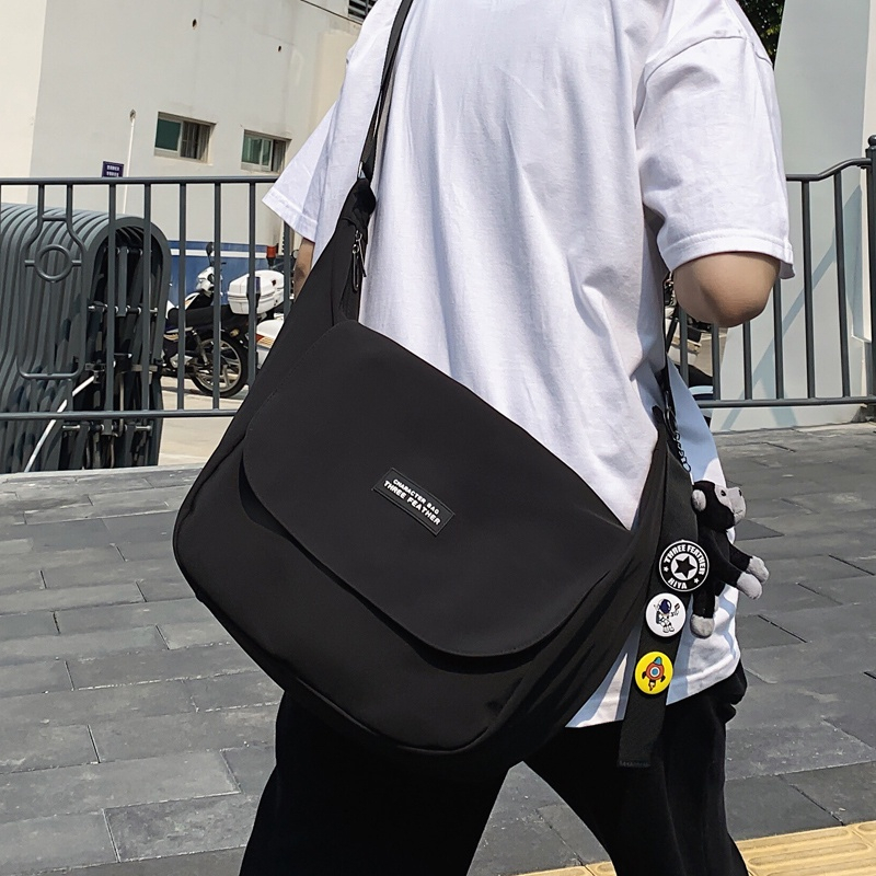Ins Japanese Ulzzang Korean Fashion Canvas Big Capacity Men Sling Bag ...