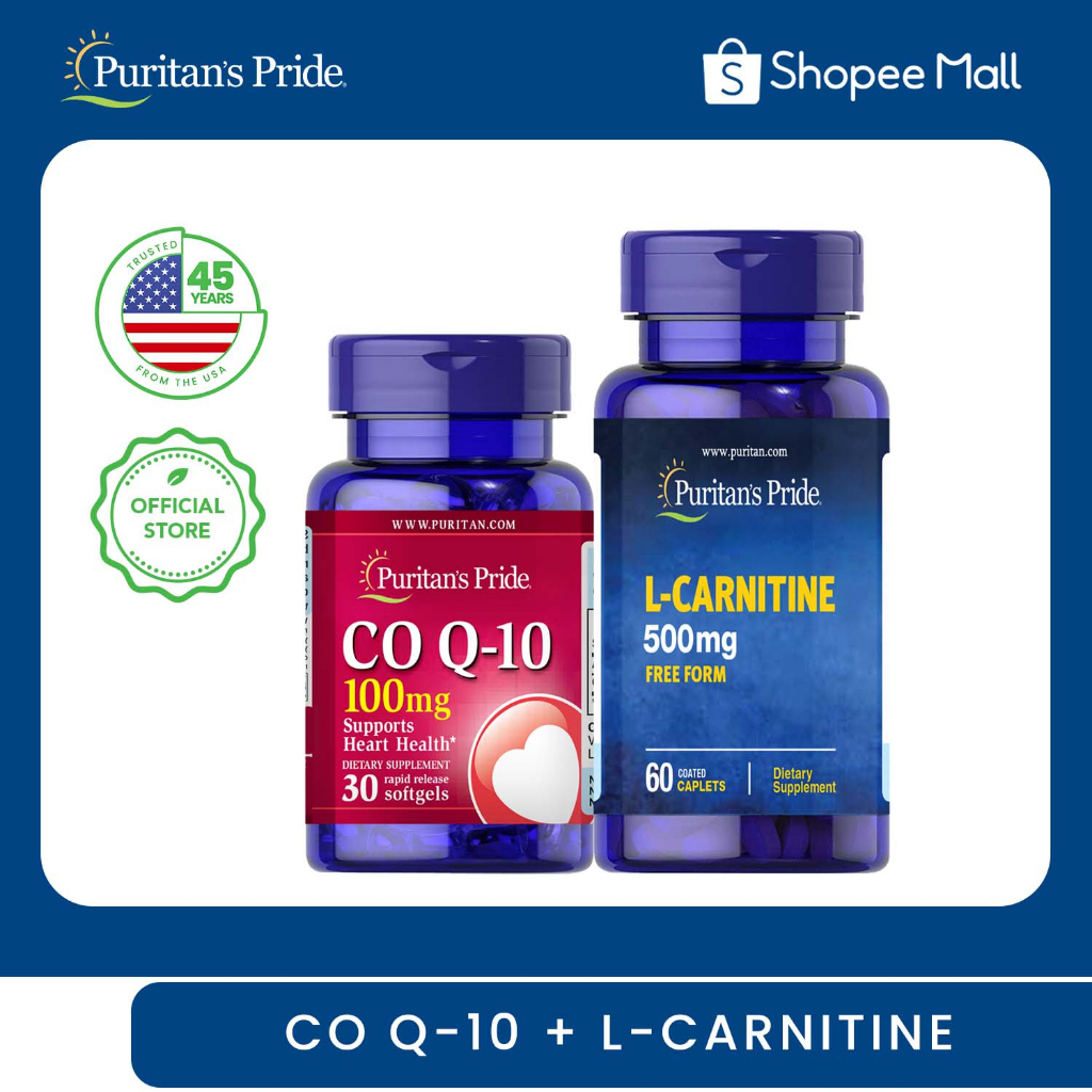 Puritan's Pride Pcos Coq10 QSorb 100mg 30 Softgels + LCarnitine 500mg