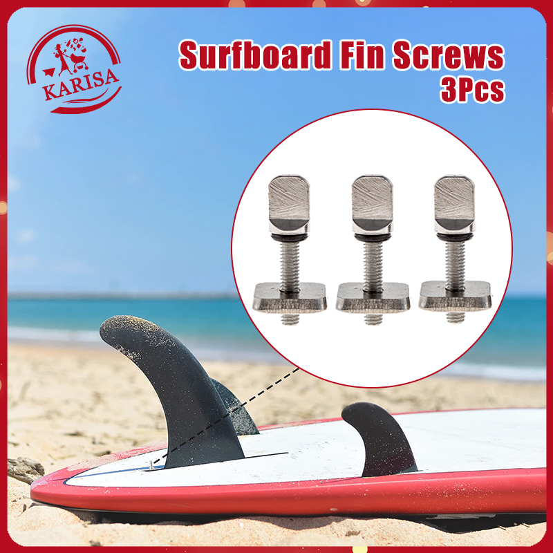 3Pcs Stainless Steel Surfboard Fin Screws Replacing for Surf Longboard