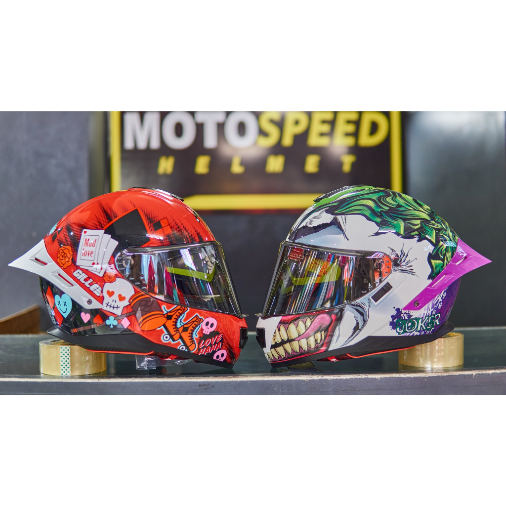 Joker and harley quinn motorcycle helmets hotsell