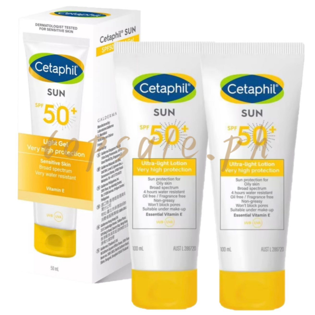 (set of2)Cetaphil Sun SPF50+Gel 100ml For Sensitive Skin Face Sunblock ...