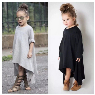 FUYIMEI Baby Girls Dress Autumn Max Batwing Loose Fashionable Long Sleeve Girls Dresses Shopee Philippines