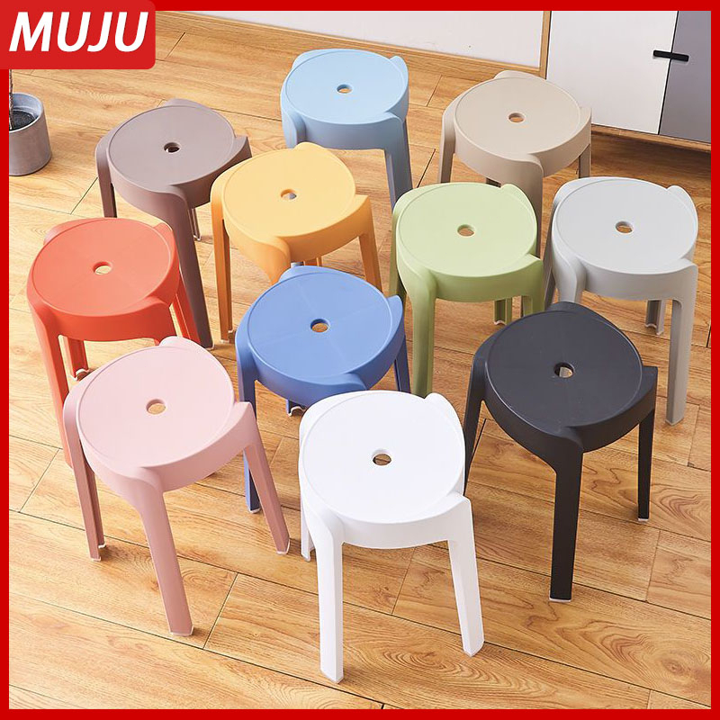 Nordic style Plastic Stool Chairs Minamalist Household Stools Monoblock