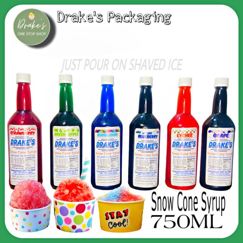 Snow Cone Syrup For Shave Ice 750ml Per Bottle Premium Flavors Drakes Shopee Philippines 5498