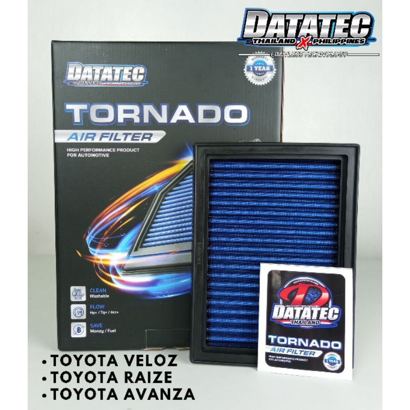 Toyota Yaris Veloz Raize Avanza Engine Air Filter by Datatec Tornado ...