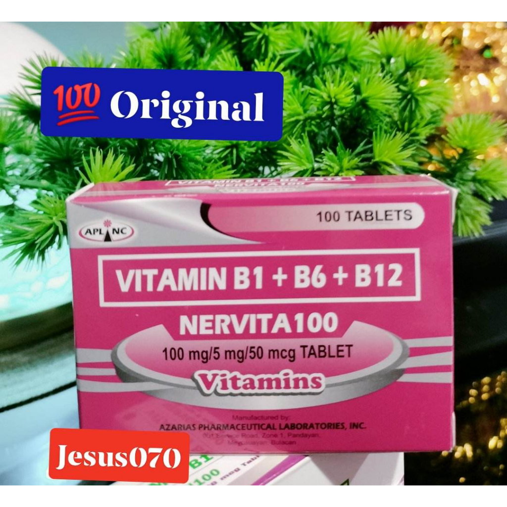 Nervita Vitamin B Complex B1 B6 B12 100 Tablets Drp 7257 Shopee Philippines