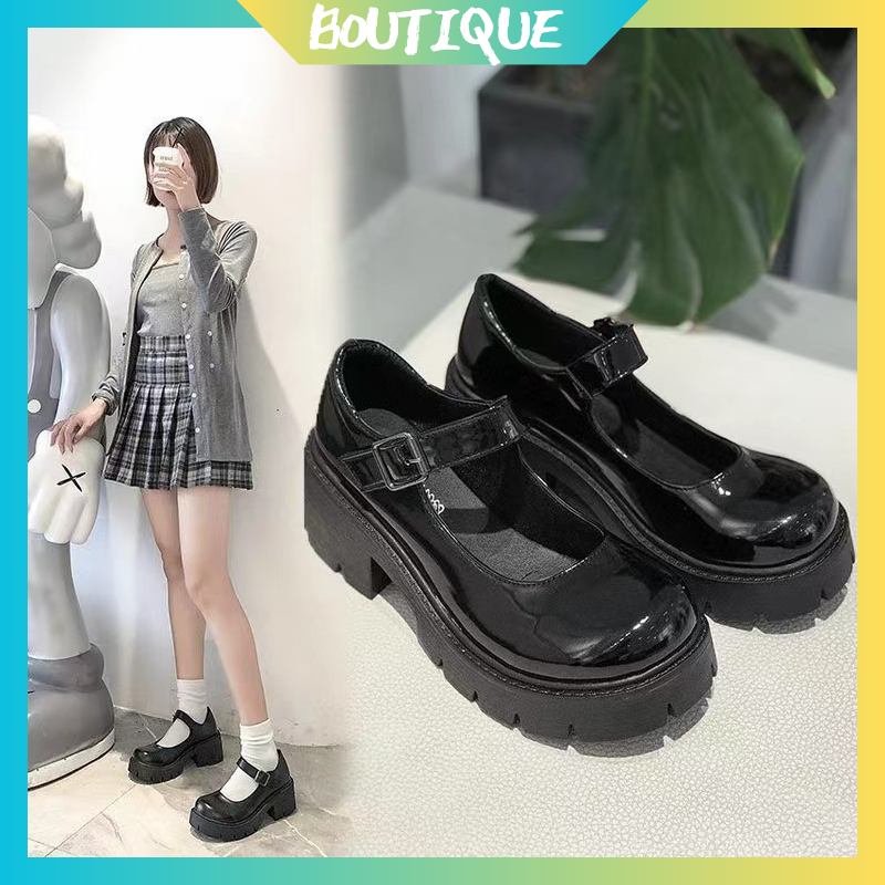 Boutique shoes Classic Fashion Lolita/JK Black Thick bottom SHoes ...
