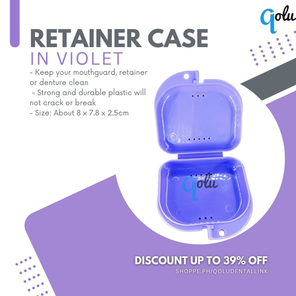 Purple Plastic Orthodontic Bracket Ortho Brace Dental Retainer Storage