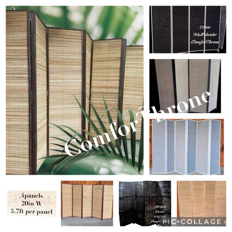 ROOM PARTITION/WALL DIVIDER/SHADES 1,2,3,4 PANELS with varnished ...