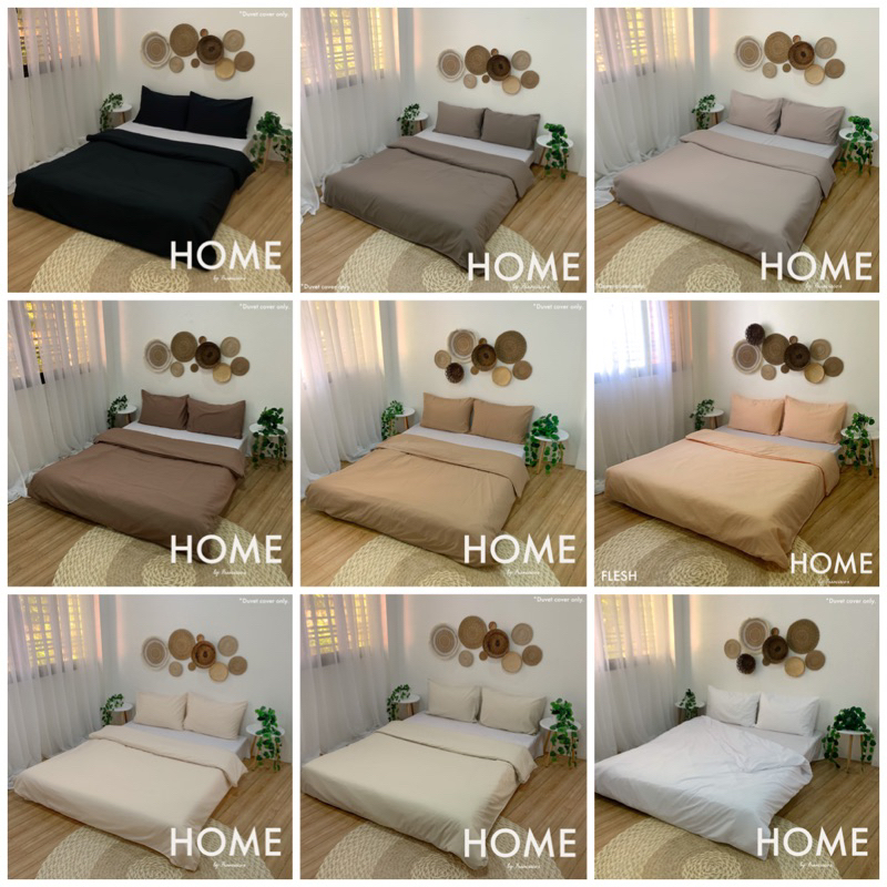 Minimalist Neutral Color Plain Duvet Cover only with Zipper & Corner