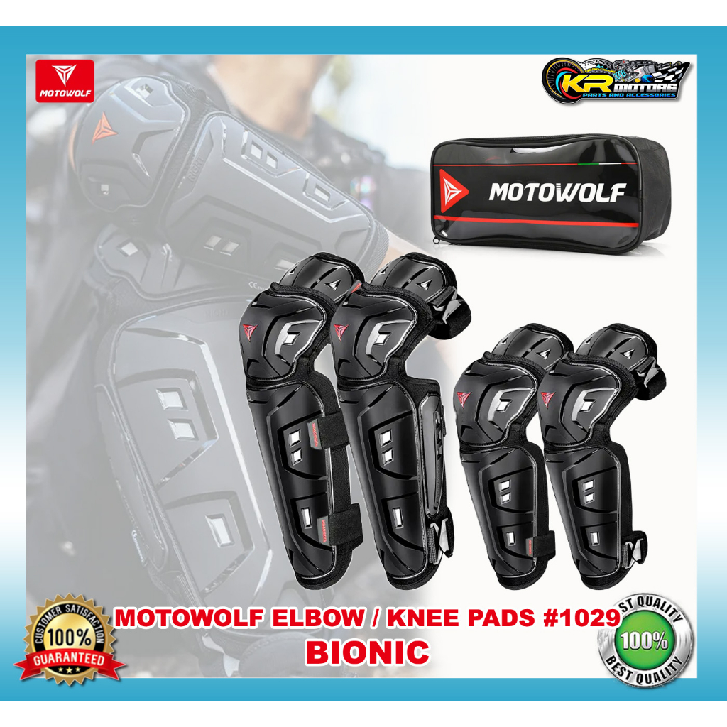 Motowolf Elbow & Knee Pads (Bionic) #1029 Riding Gear Protection Pad ...